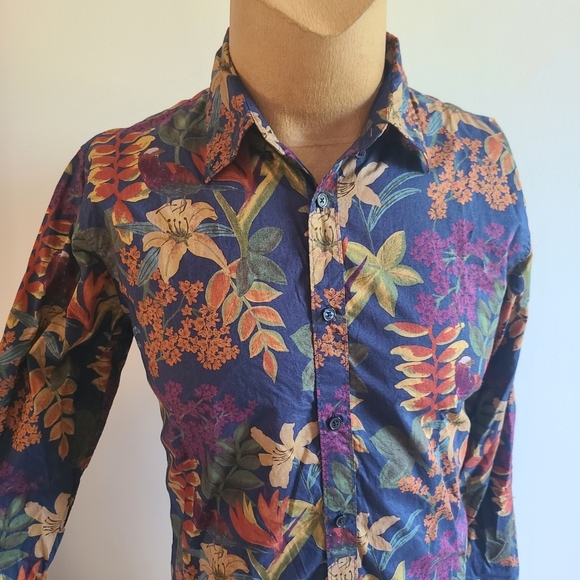 MATINIQUE Tropical Floral Men's Button Down Shirt - Picture 2 of 12